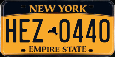 NY license plate HEZ0440