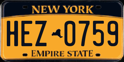 NY license plate HEZ0759