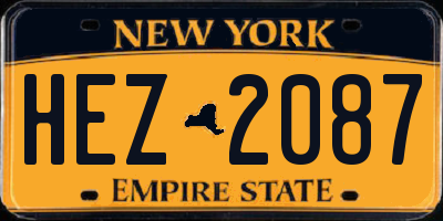 NY license plate HEZ2087