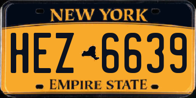 NY license plate HEZ6639