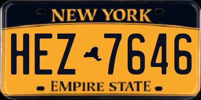 NY license plate HEZ7646