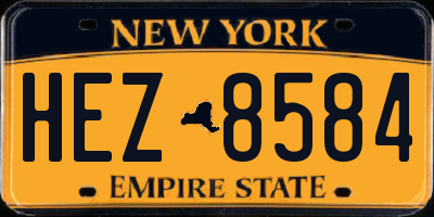 NY license plate HEZ8584