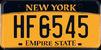 NY license plate HF6545