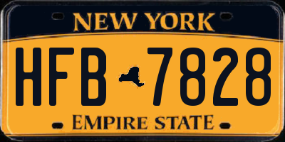 NY license plate HFB7828