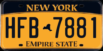 NY license plate HFB7881