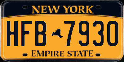 NY license plate HFB7930