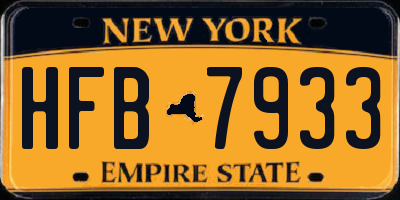 NY license plate HFB7933
