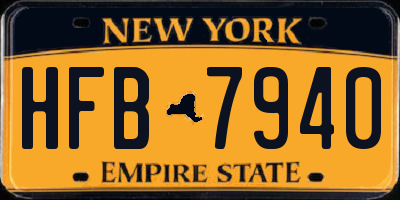 NY license plate HFB7940