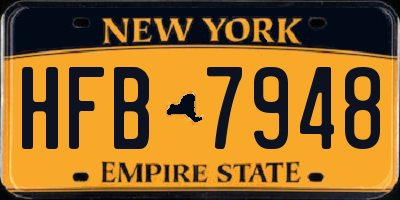 NY license plate HFB7948