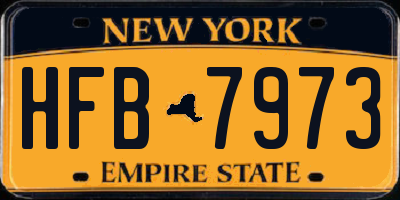 NY license plate HFB7973