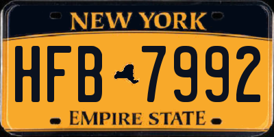NY license plate HFB7992