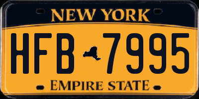 NY license plate HFB7995