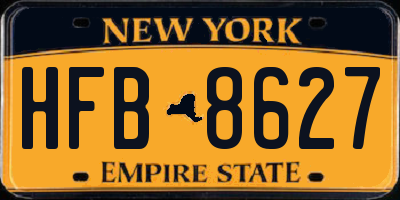 NY license plate HFB8627