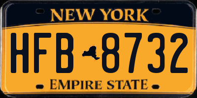 NY license plate HFB8732