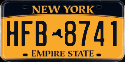 NY license plate HFB8741
