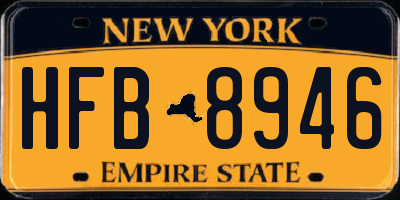 NY license plate HFB8946