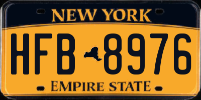 NY license plate HFB8976
