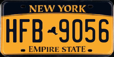 NY license plate HFB9056