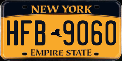 NY license plate HFB9060