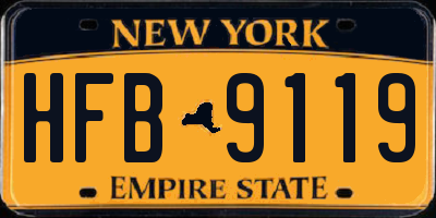 NY license plate HFB9119
