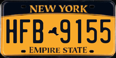 NY license plate HFB9155