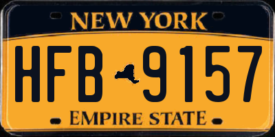 NY license plate HFB9157