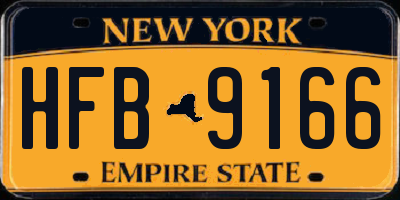 NY license plate HFB9166
