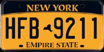 NY license plate HFB9211