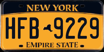 NY license plate HFB9229