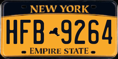 NY license plate HFB9264