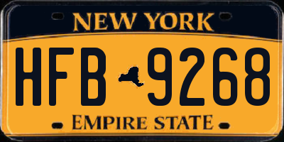 NY license plate HFB9268