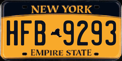 NY license plate HFB9293