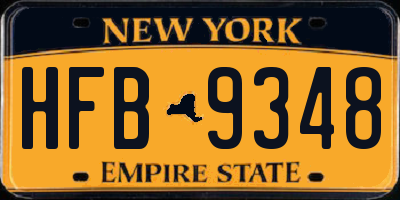 NY license plate HFB9348