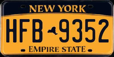 NY license plate HFB9352
