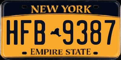 NY license plate HFB9387