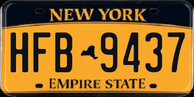 NY license plate HFB9437