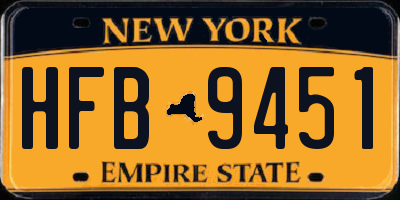 NY license plate HFB9451