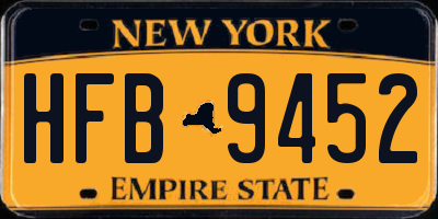 NY license plate HFB9452