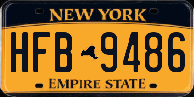 NY license plate HFB9486