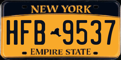 NY license plate HFB9537
