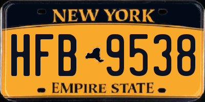 NY license plate HFB9538