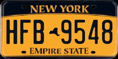 NY license plate HFB9548