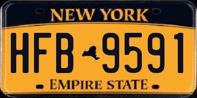 NY license plate HFB9591