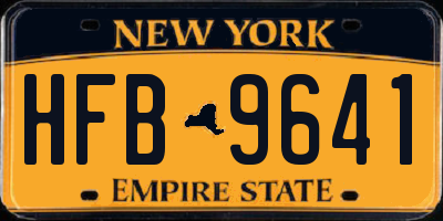 NY license plate HFB9641