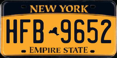 NY license plate HFB9652