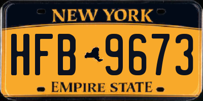 NY license plate HFB9673