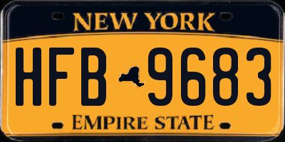 NY license plate HFB9683