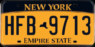 NY license plate HFB9713