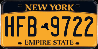 NY license plate HFB9722
