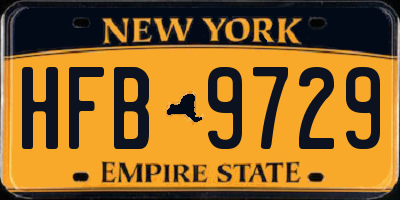 NY license plate HFB9729